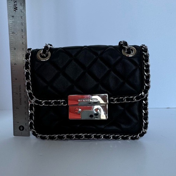 NWOT Michael Kors Purse- Black/ Silver Hardware, Compartments. SHOW STOPPER! - Picture 13 of 17